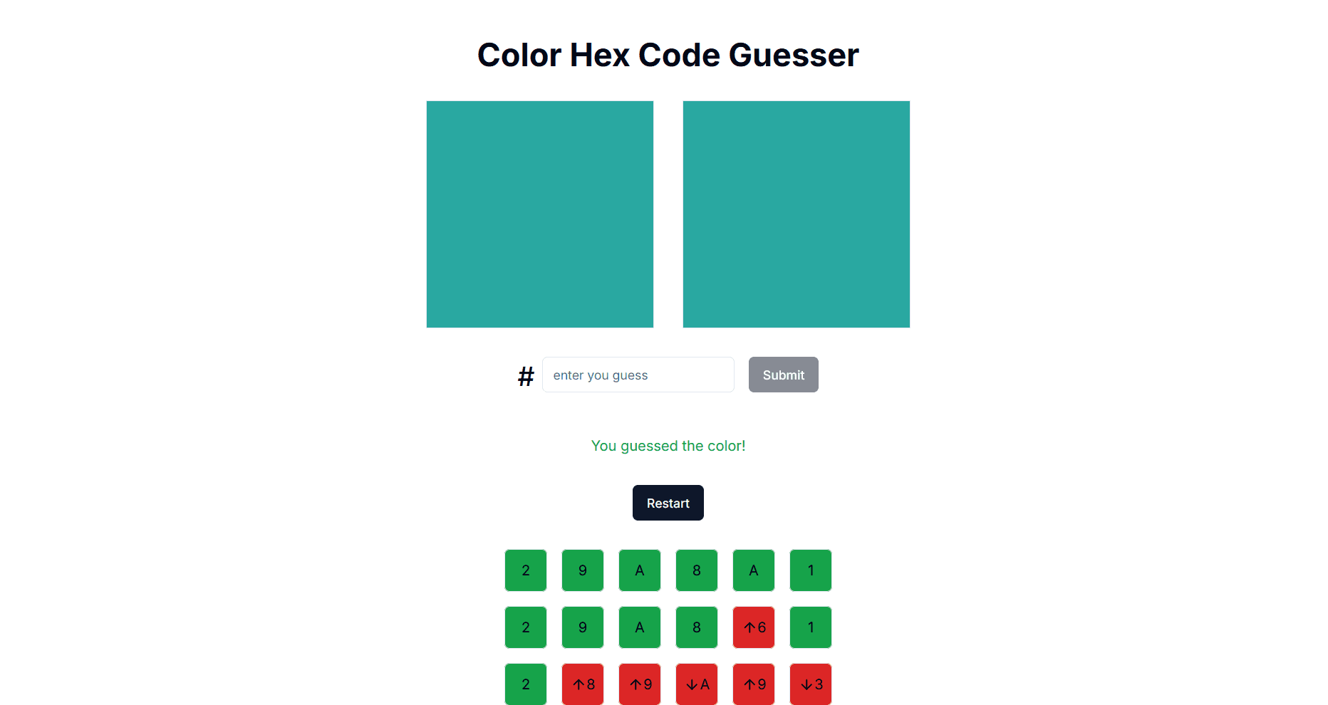 Color Hex Guessr